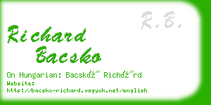 richard bacsko business card